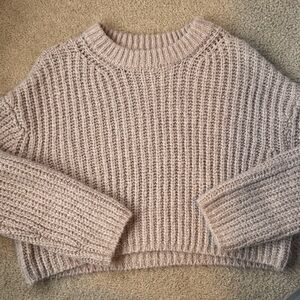 Garage Women's Chunky Crewneck Sweater in Light Taupe
